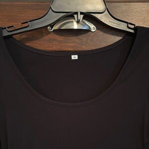 Black Scoop neck Long Sleeve Bodysuit